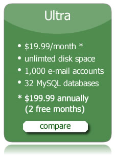 Ultra Web Hosting Plan $19.99/month